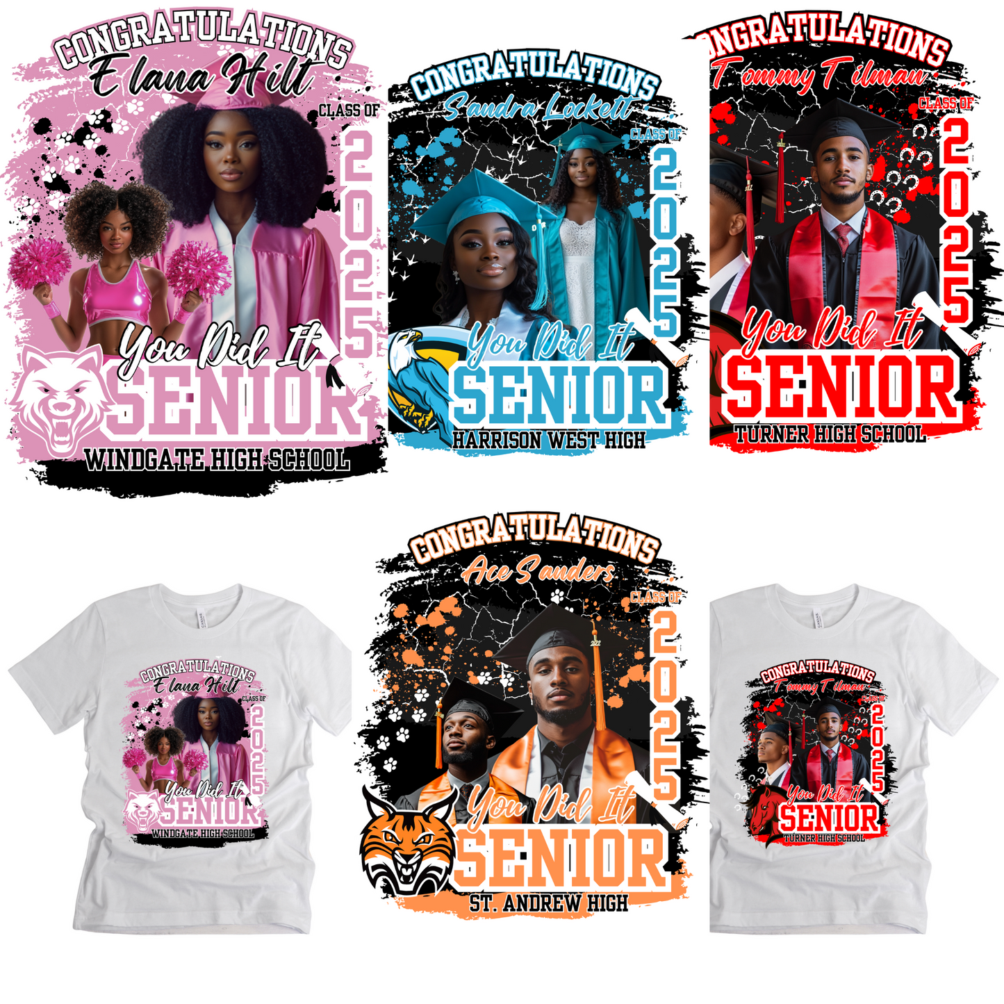 *FREE* 2025 GRAD T-SHIRT DESIGN & MOCKUP (PINK ONLY)