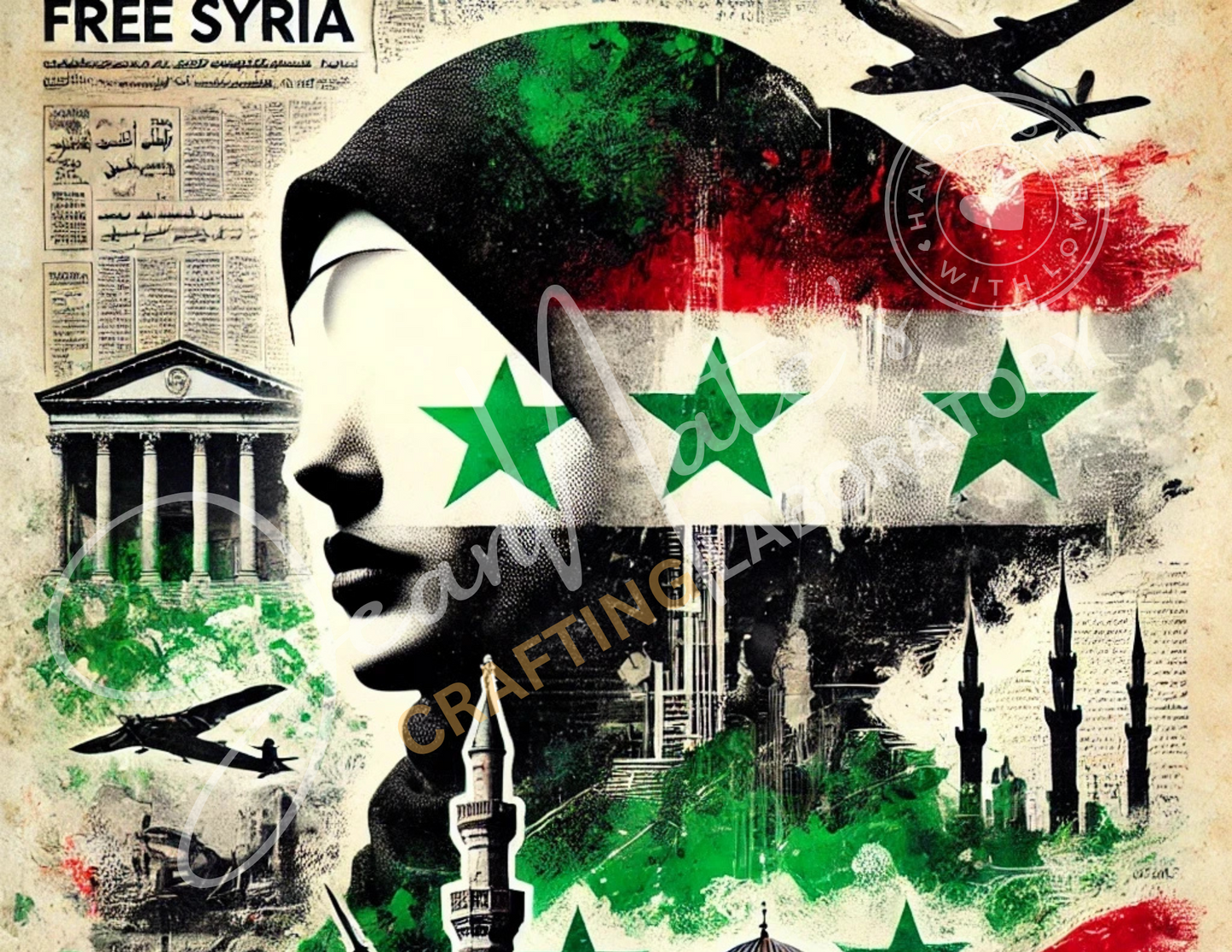 Syrian Independence Collage - Digital Artwork