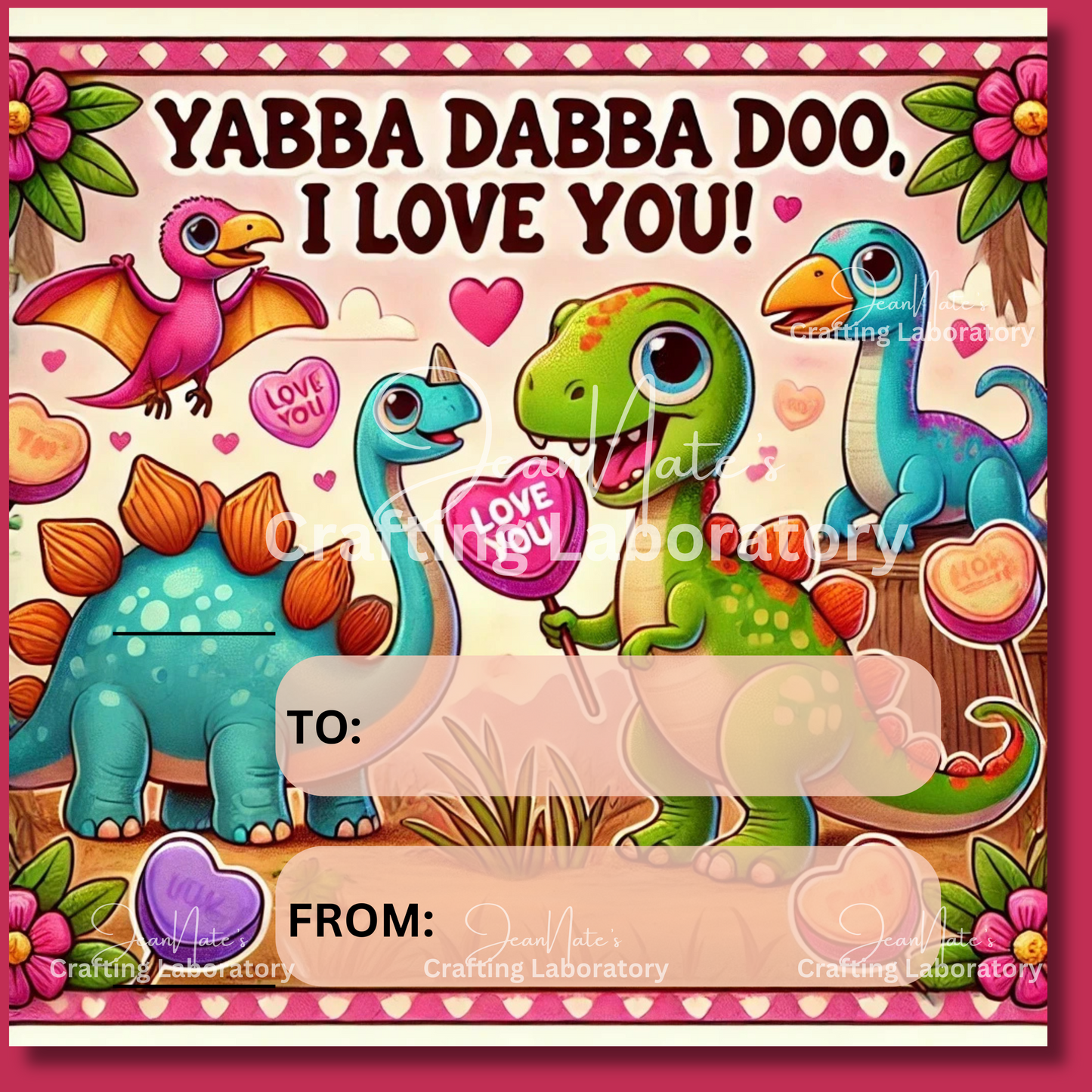 Valentine’s Day Prehistoric Bundle (Lollipop Card) – Digital File Only