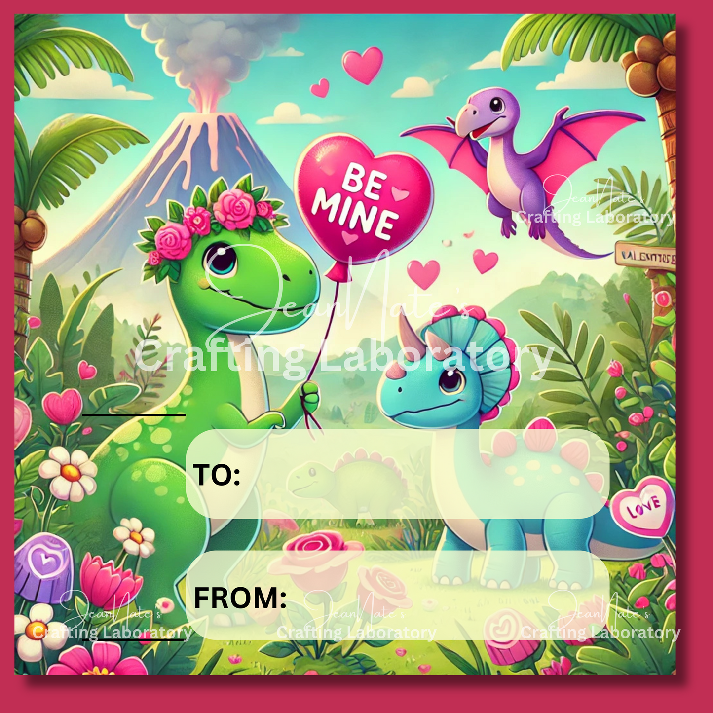Valentine’s Day Prehistoric Bundle (Lollipop Card) – Digital File Only
